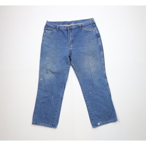 Vintage 70s Dickies Branders Mens 36x28 Distressed Straight Leg Denim Jeans USA